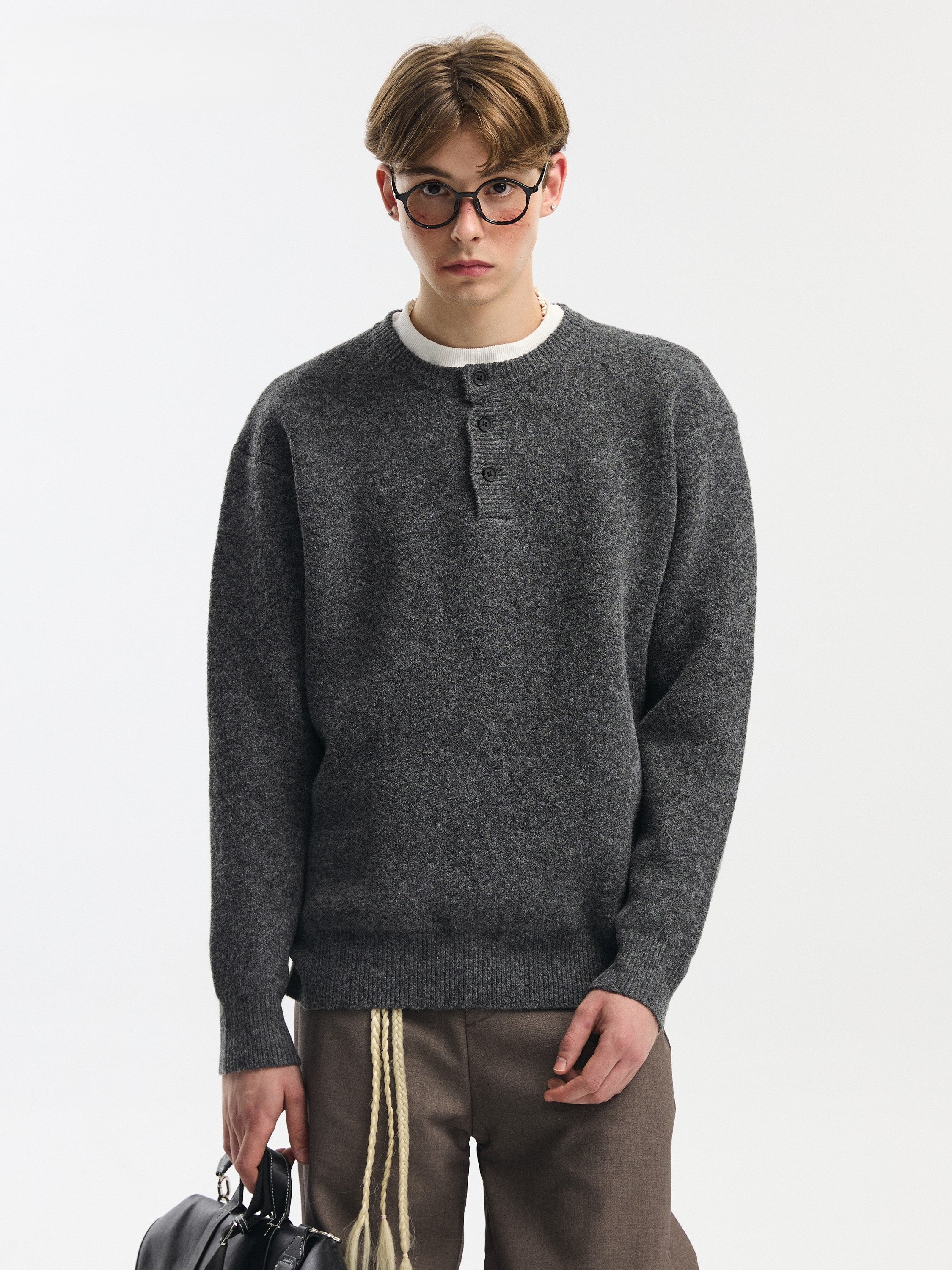 Simple Henry Neck Sweater